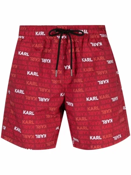 Slip de baie Karl Lagerfeld cu imagine roșu