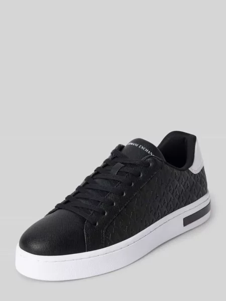 Sneakersy z wzorem z logo model LONDON SAFFIANO' Armani Exchange czarne