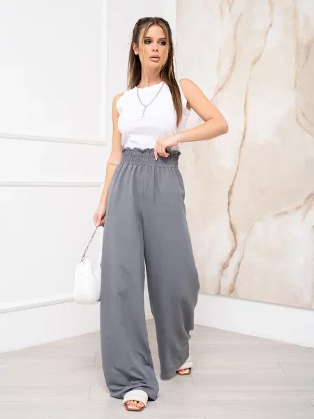 ISSA Plus Штани палаццо Без підкладки сірий