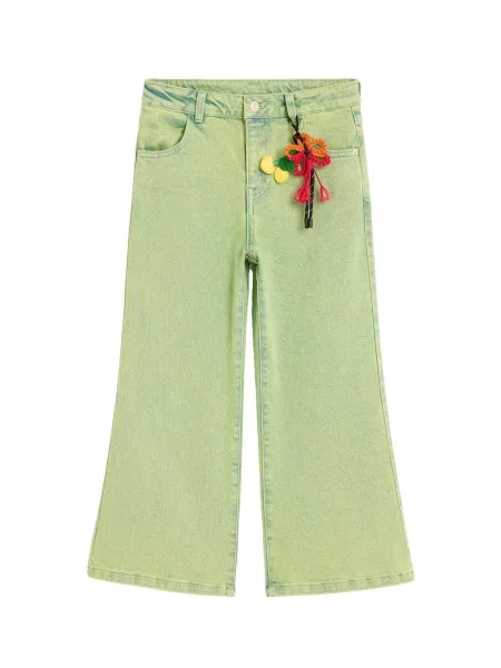 Desigual Jeans galben pastel / verde deschis negru