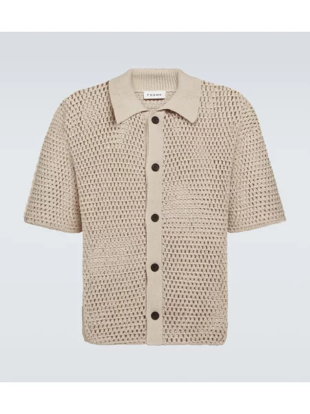 Dzianinowy kardigan Frame beżowy