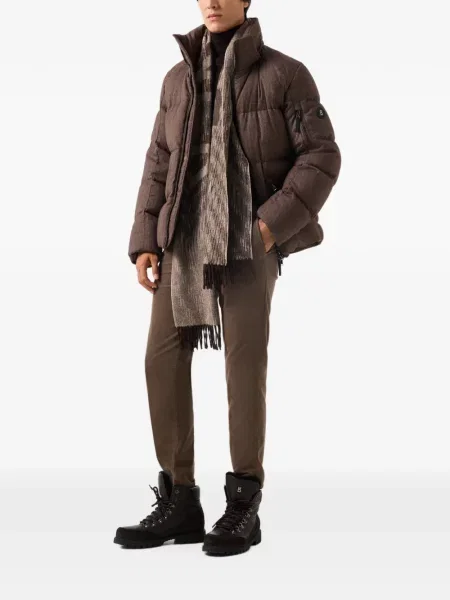 Geacă cu puf Bogner cu model herringbone maro