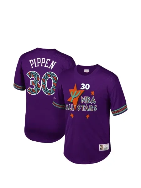 Tricou Mitchell & Ness cu mâneci scurte scurt violet