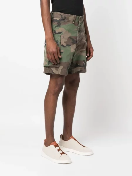 Maskáčové chinos Ralph Lauren Rrl s potiskem hnědé