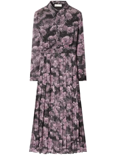 Rochie Tory Burch de mătase cu model floral cu imagine roz