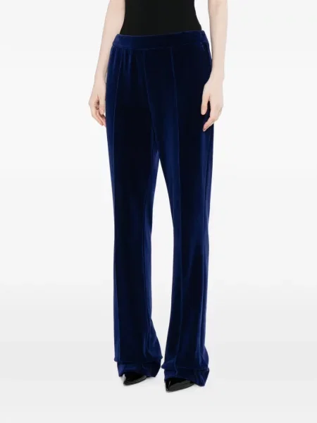 Pantaloni de jogging Tom Ford cu broderie din velur albastru