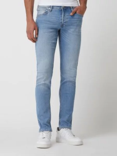 Jeansy o kroju slim fit z dodatkiem streczu model ‘Glenn’ Jack & Jones niebieskie