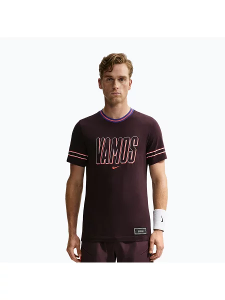Férfi póló Nike Court Dri-FIT Cotton burgundy ash. Méret: L