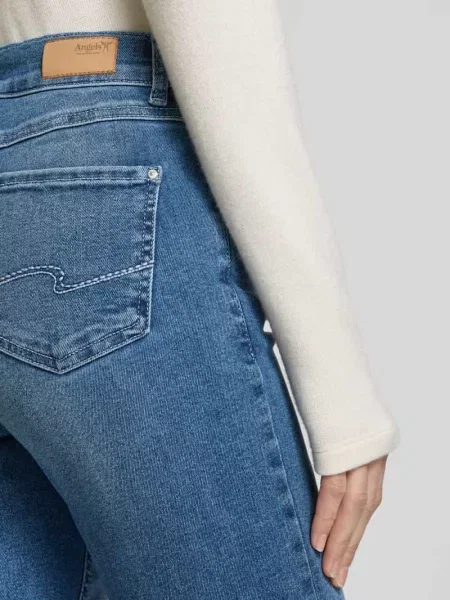 Jeansy o kroju slim fit z mieszanki bawełny model CICI' Angels niebieskie