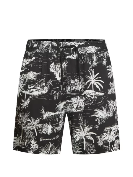 Pantaloni scurți Karl Lagerfeld cu imagine negru