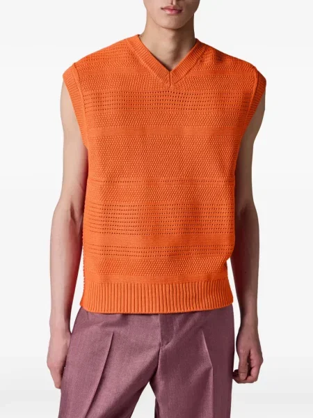Pulover Paul Smith cu decolteu în V portocaliu