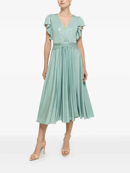 Rochie midi Nissa cu volane verde