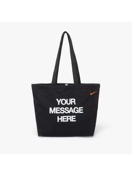 Taška Nike Heritage "Your Message Here" Tote Bag Black/ White/ Safety Orange Universal bílá