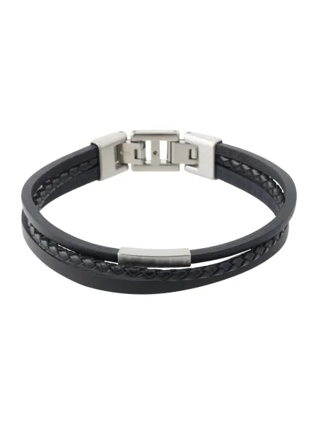 FOSSIL Zapestnica / srebrna črna