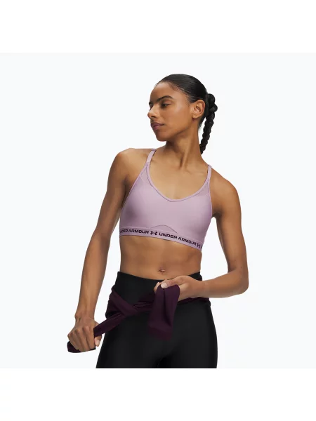 Спортен сутиен Under Armour Crossback Low mauve pink/purple echo виолетово