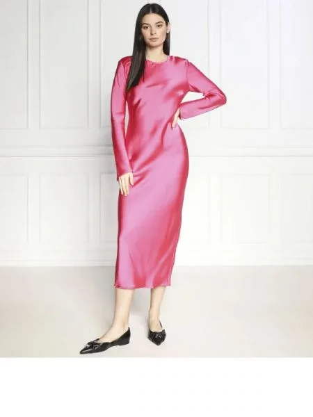 Samsøe Samsøe De satin rochie roz