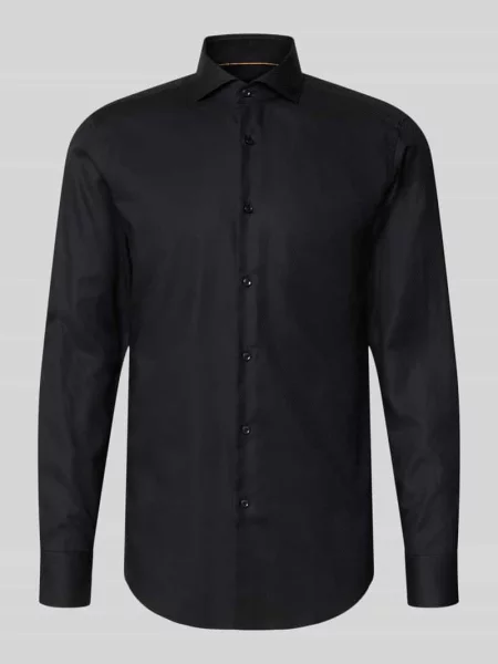 Koszula biznesowa o kroju slim fit z czystej bawełny model H-Hank-SP' Boss czarna