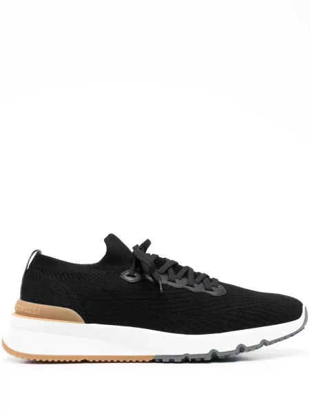 Sneakerși Brunello Cucinelli tricotate negru