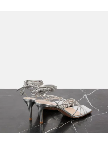 Sandale Gianvito Rossi din piele argintiu