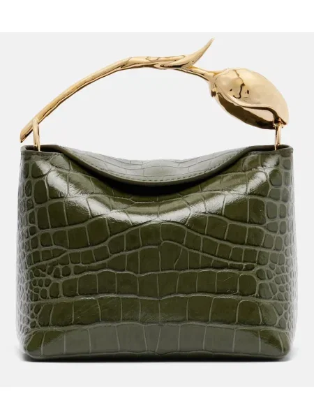 Geantă de mână Erdem din piele verde