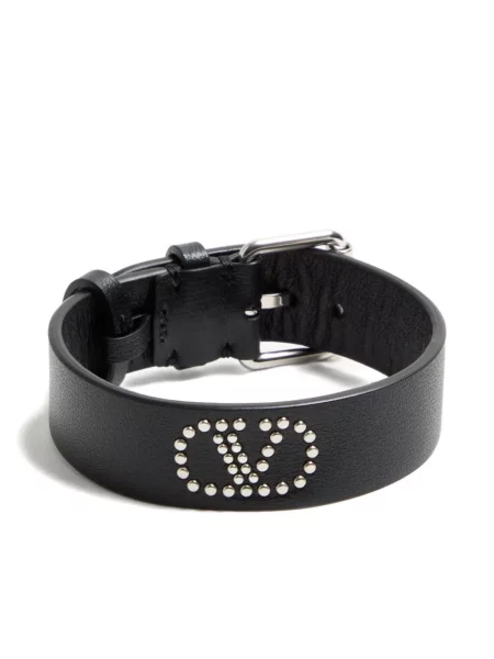 Кожена гривна Valentino Garavani сребристо