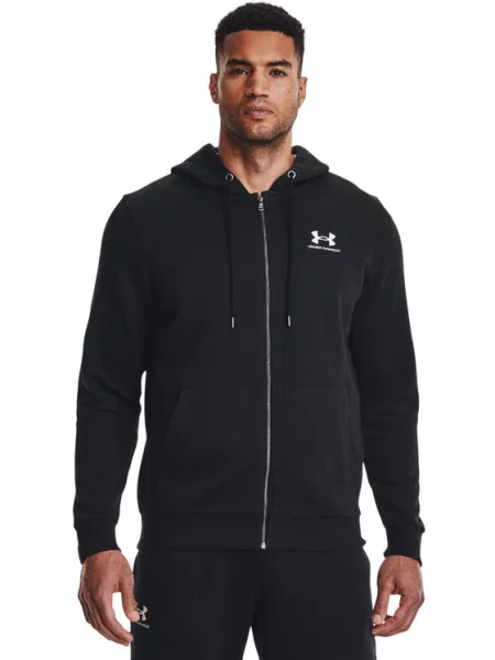 Majica s kapuljačom Under Armour od flisa s kapuljačom sa dugačkim rukavima crna