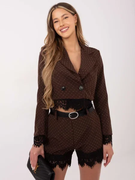 Szorty Italy Moda w grochy czarne