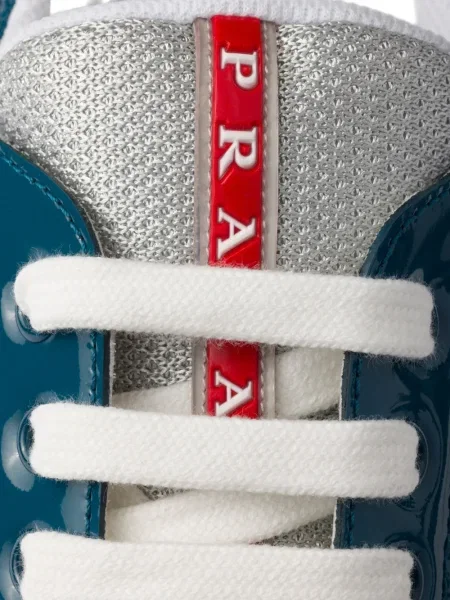Sneakerși Prada din piele albastru