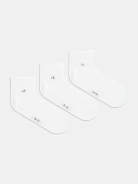 Чорапи Calvin Klein 3 чифта бяло