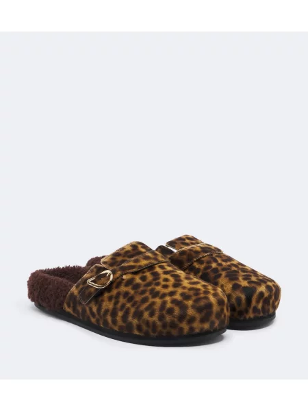 Saboți Ancient Greek Sandals din piele de oaie maro