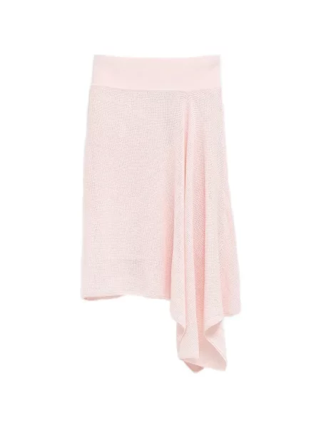 Fustă midi Jacquemus tricotate asimetrică roz