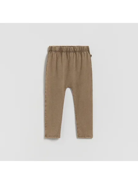 Reserved Pamutban gazdag leggings sötétbarna