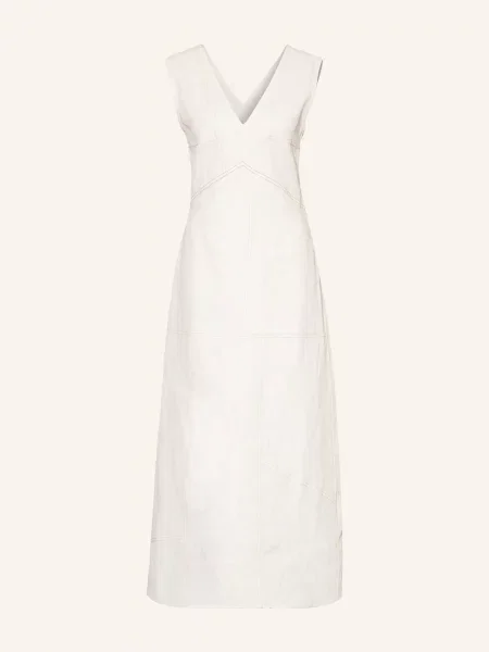 Jil Sander Sukienka Z Lnu beige beżowa