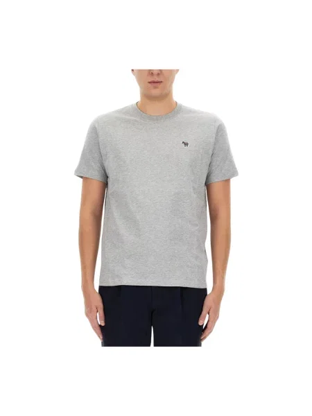 Koszulka Ps By Paul Smith w zebrę z logo szara