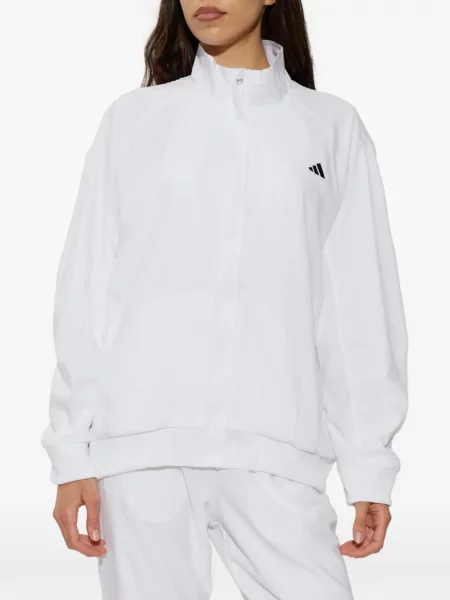 Geacă Adidas cu imagine alergare cu legături roșu
