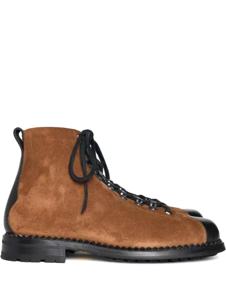 Botki Yuketen sznurowane zamszowe brązowe