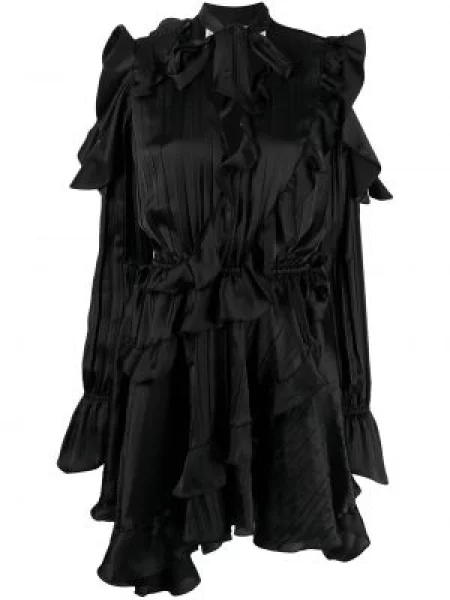 Rochie de cocktail Off-white cu volane alb