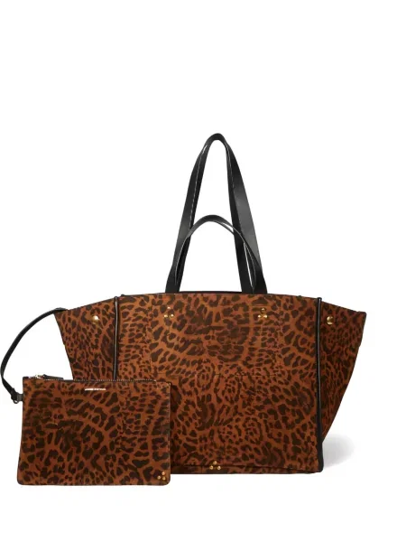 Torebka Jerome Dreyfuss z nadrukiem brązowa