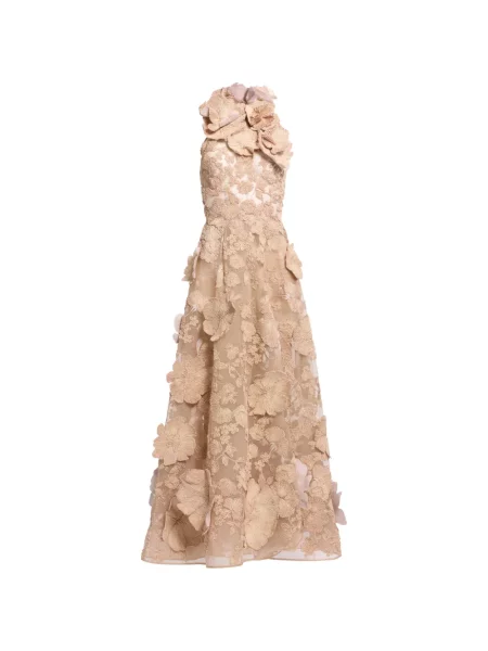 Rochie maxi Elie Saab cu broderie din tul