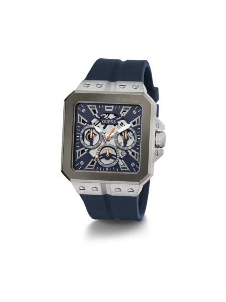 Lniany zegarek Guess niebieski