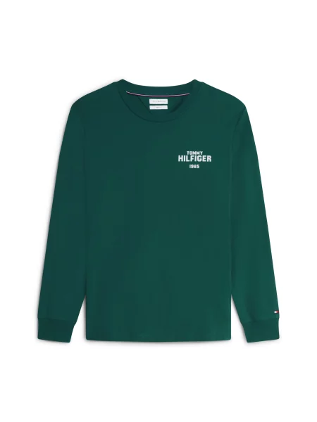 TOMMY HILFIGER Tricou verde pin alb