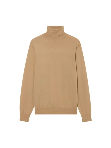 Sweter z golfem Brooks Brothers wełniany brązowy