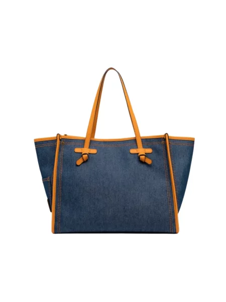 Shopperka Gianni Chiarini skórzana niebieska