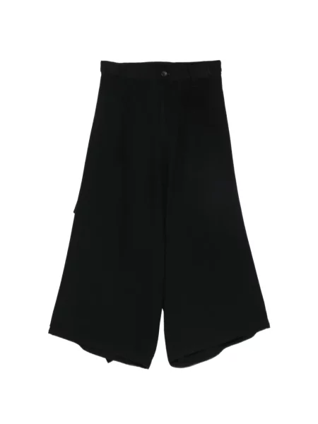 Pantaloni Yohji Yamamoto cu broderie drapate negru