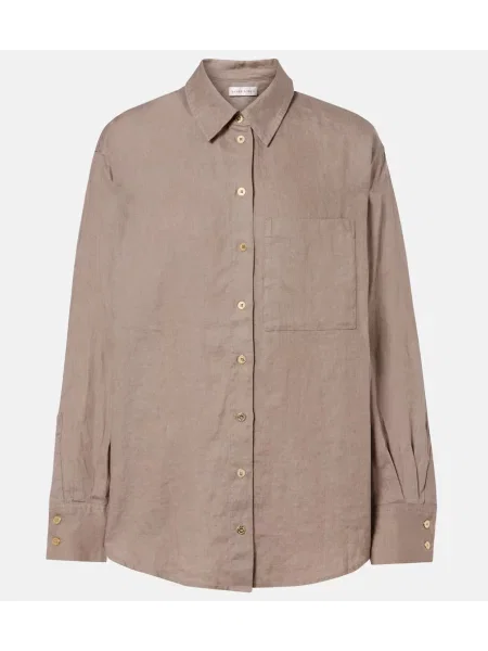 Lniany top Heidi Klein beżowy