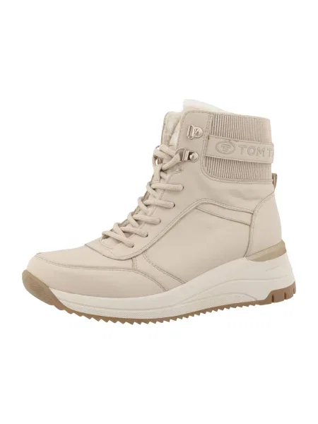 TOM TAILOR Ghete cu șireturi bej