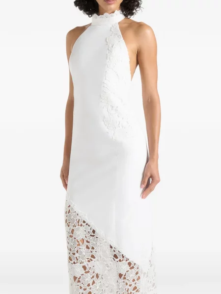 Rochie maxi Manière De Voir cu gât halter alb