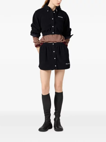 Fustă Miu Miu din fleece albastru