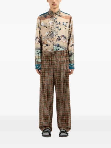 Pantaloni Pierre-louis Mascia cu model pepito maro