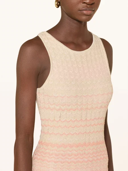 Guess Sukienka Z Dzianiny Rosalyn Z Błyszczącą Przędzą orange beżowa